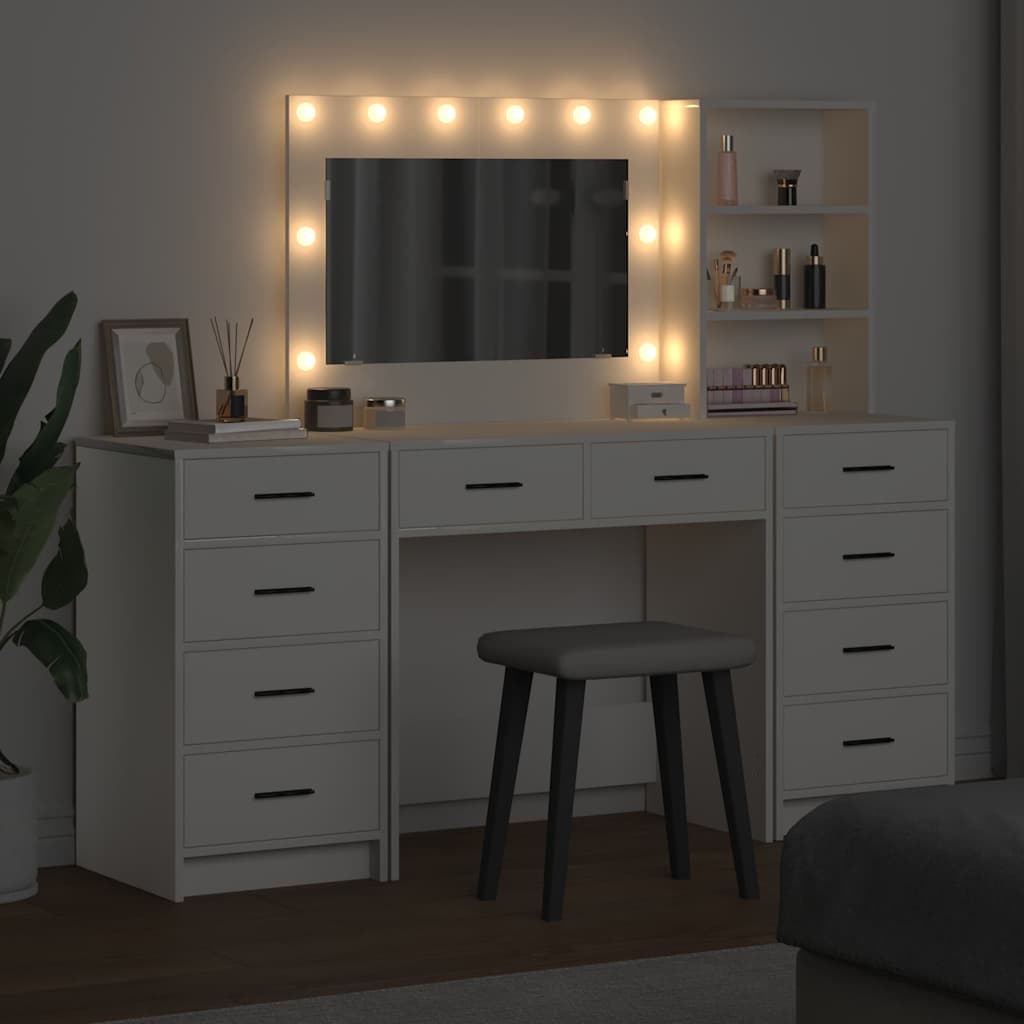 Klædeskab 3 stk. Hvid 78,5 x 41 x 135 cm Konstrueret træ