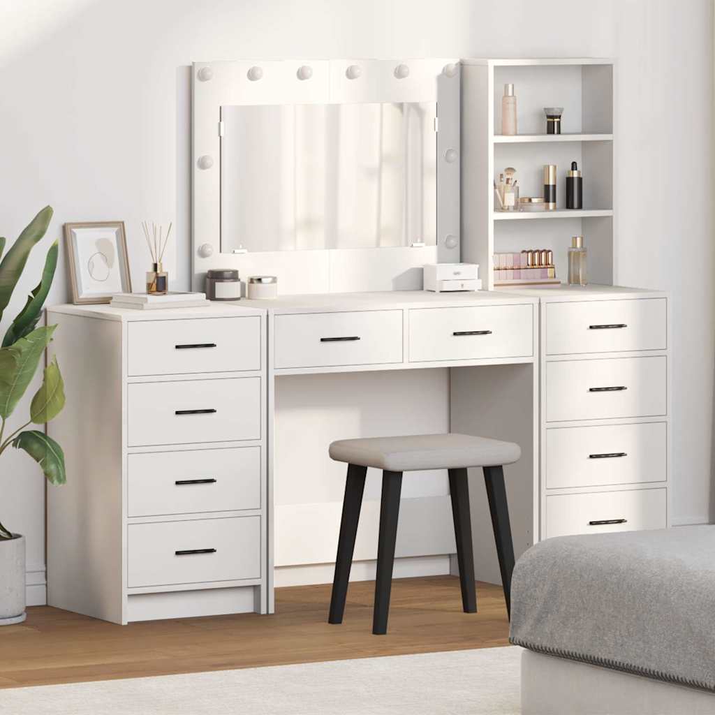 Klædeskab 3 stk. Hvid 78,5 x 41 x 135 cm Konstrueret træ