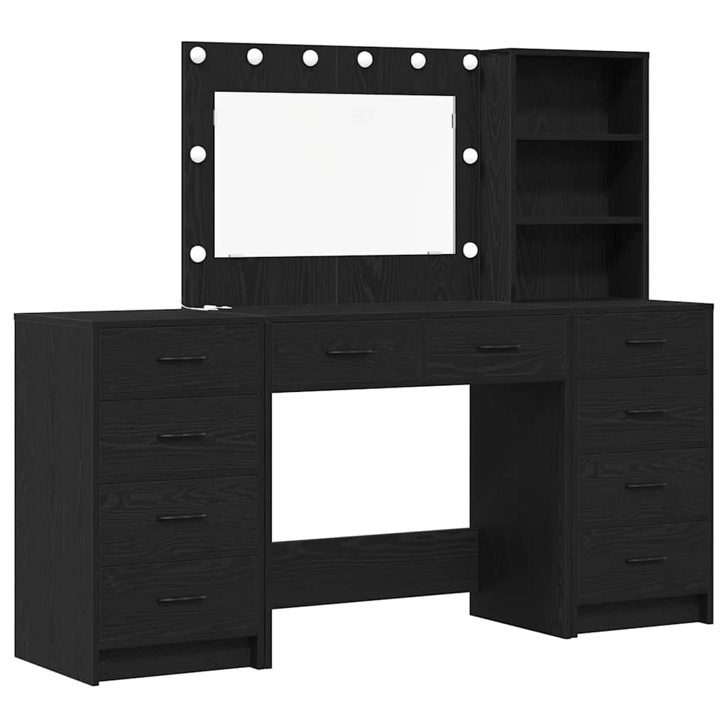 Klædeskab 3 stk. Sort eg 78,5 x 41 x 135 cm Konstrueret træ