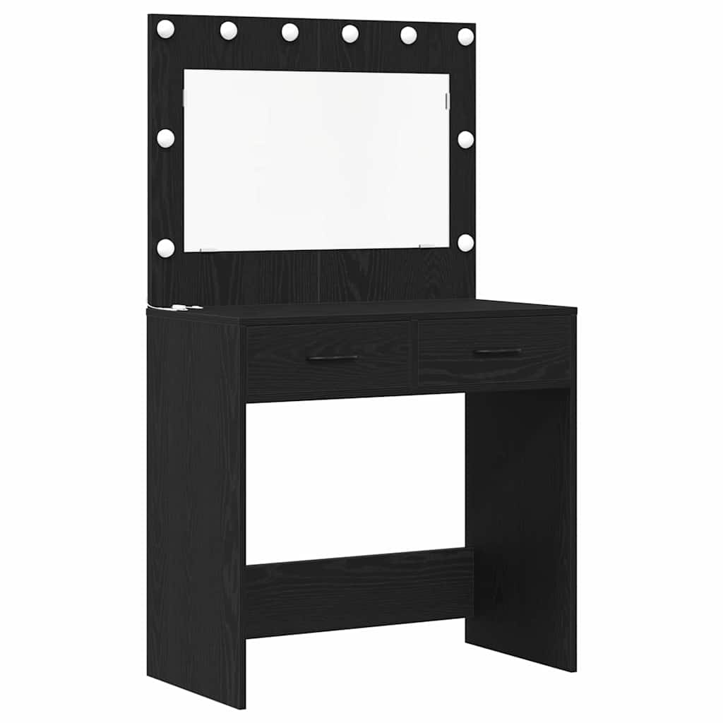 Klædeskab 3 stk. Sort eg 78,5 x 41 x 135 cm Konstrueret træ