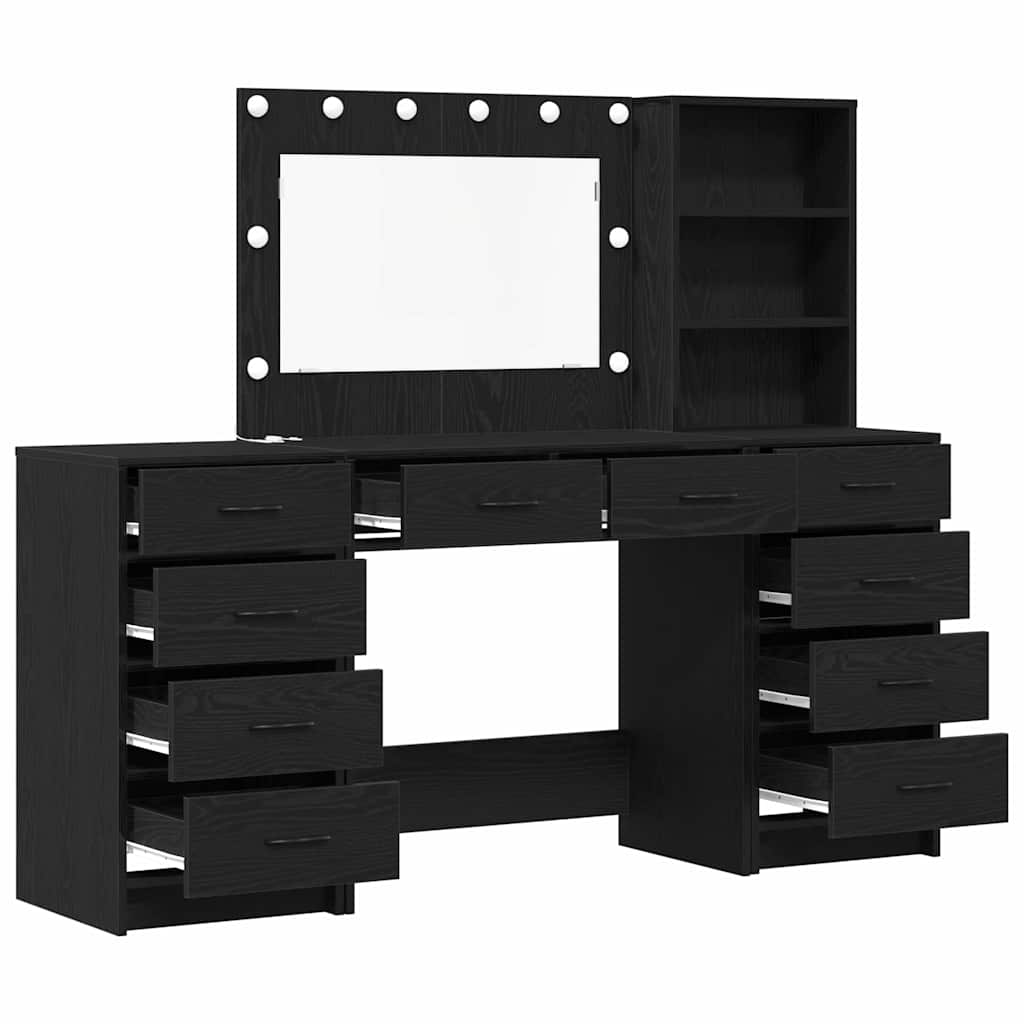 Klædeskab 3 stk. Sort eg 78,5 x 41 x 135 cm Konstrueret træ