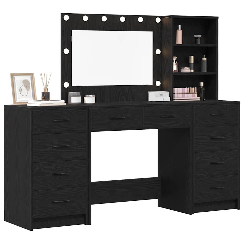 Klædeskab 3 stk. Sort eg 78,5 x 41 x 135 cm Konstrueret træ