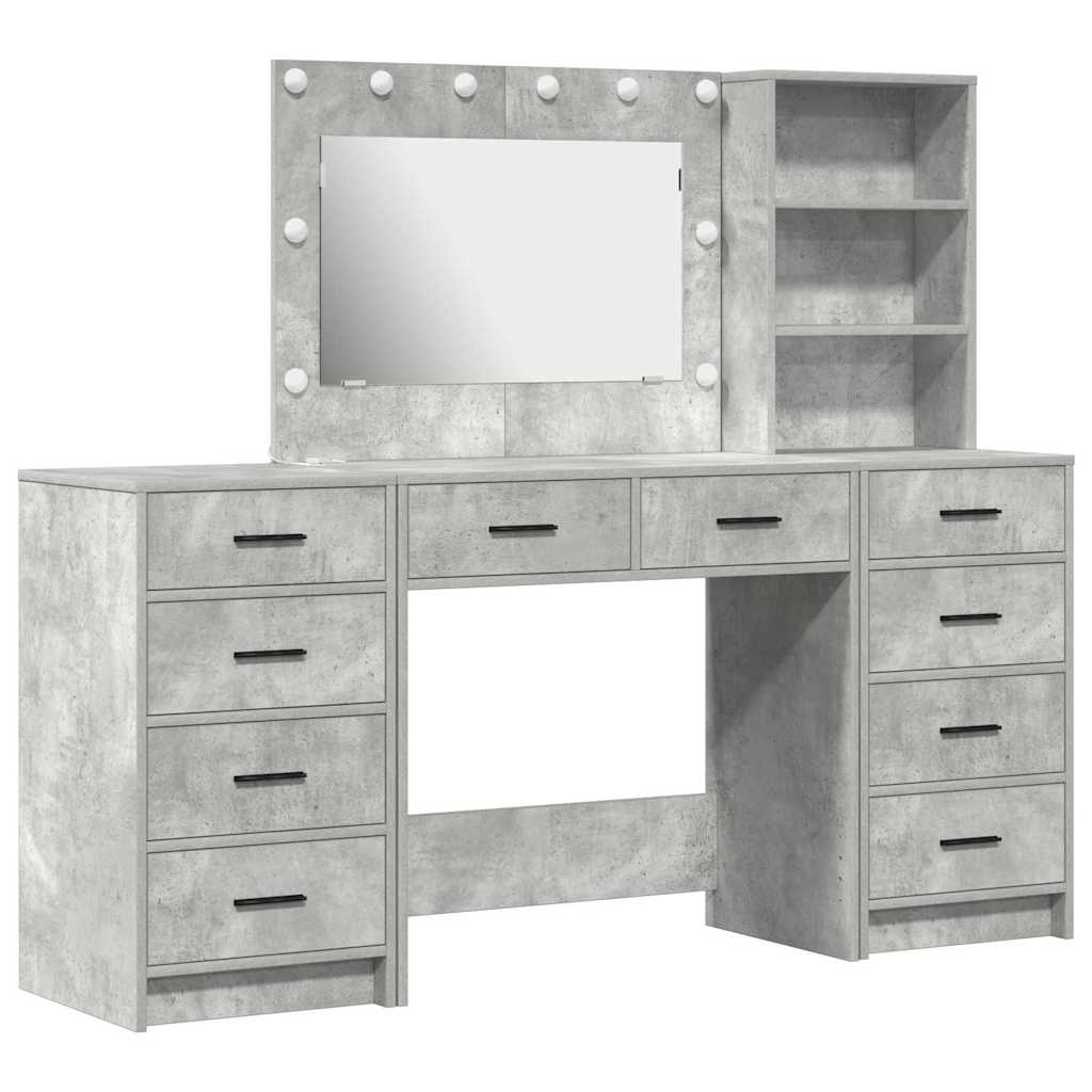 Klædeskab 3 stk. Beton Grå 78,5 x 41 x 135 cm Konstrueret træ