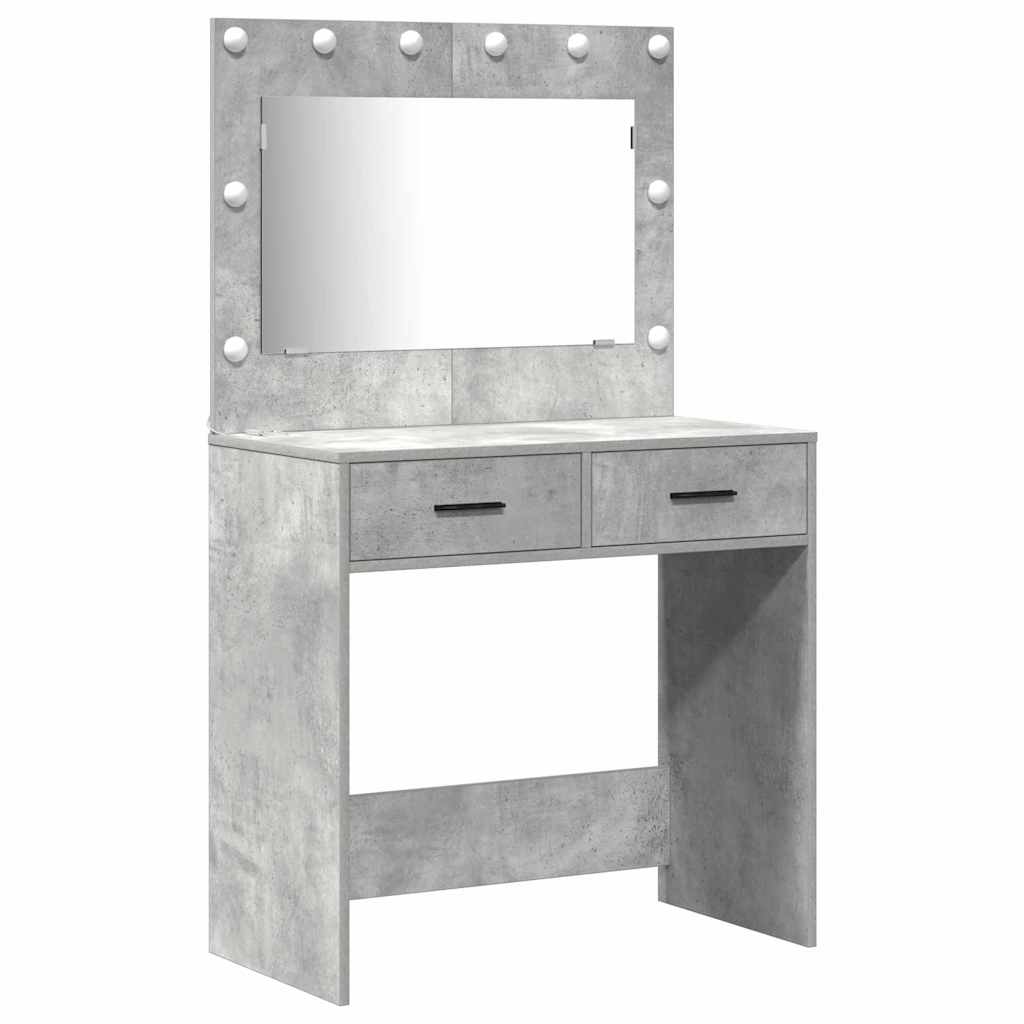 Klædeskab 3 stk. Beton Grå 78,5 x 41 x 135 cm Konstrueret træ
