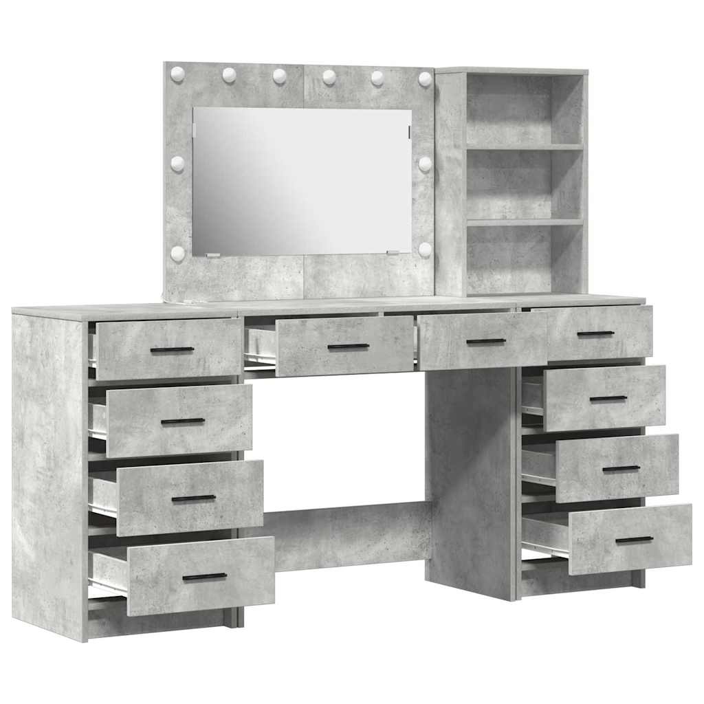 Klædeskab 3 stk. Beton Grå 78,5 x 41 x 135 cm Konstrueret træ