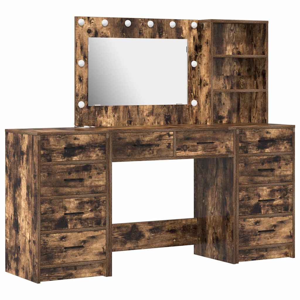 Klædeskab 3 stk. Røget eg 78,5 x 41 x 135 cm Konstrueret træ