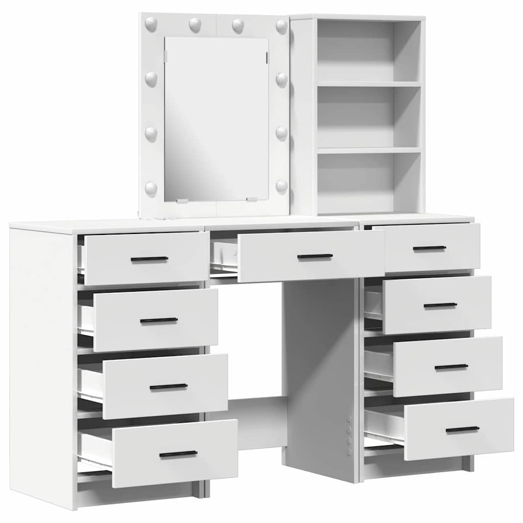 Klædeskab 3 stk. Hvid 40 x 41 x 135 cm Konstrueret træ