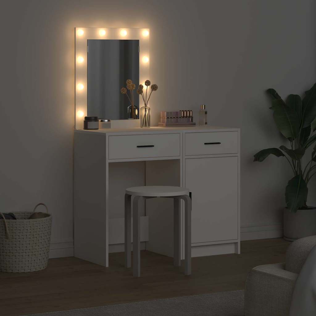 Klædeskab 2 stk. Hvid 50 x 41 x 135 cm Konstrueret træ