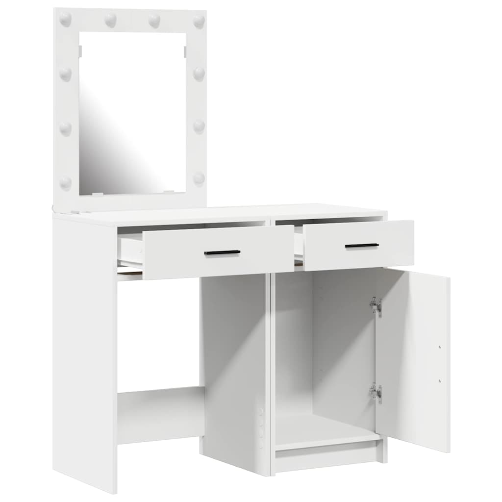 Klædeskab 2 stk. Hvid 50 x 41 x 135 cm Konstrueret træ