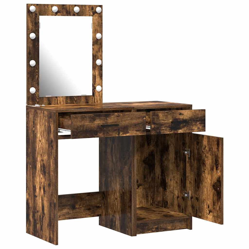 Klædeskab 2 stk. Brun 50 x 41 x 135 cm Konstrueret træ