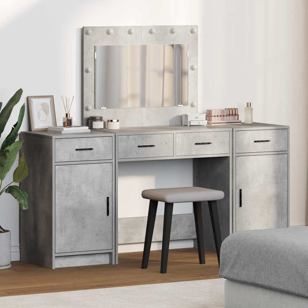 Klædeskab 3 stk. Grå 78,5 x 41 x 135 cm Konstrueret træ