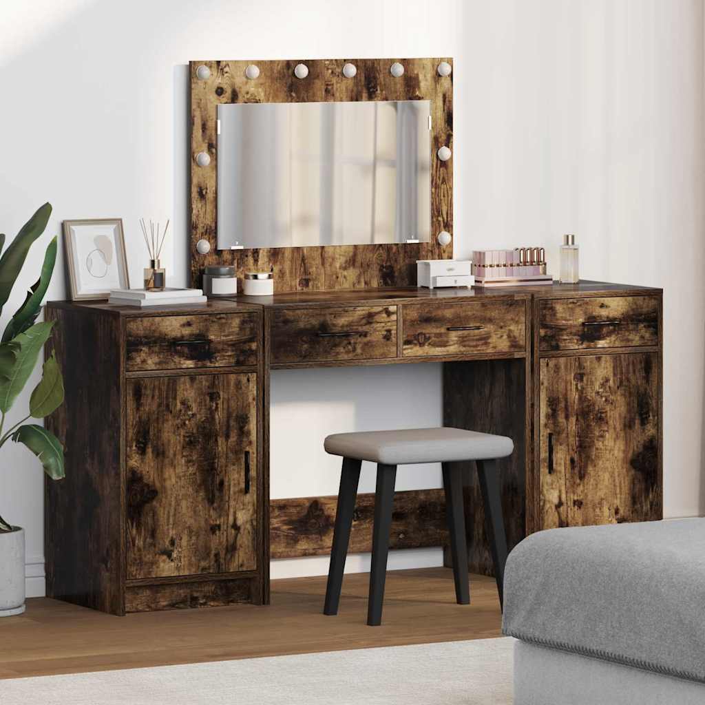 Klædeskab 3 stk. Brun 78,5 x 41 x 135 cm Konstrueret træ