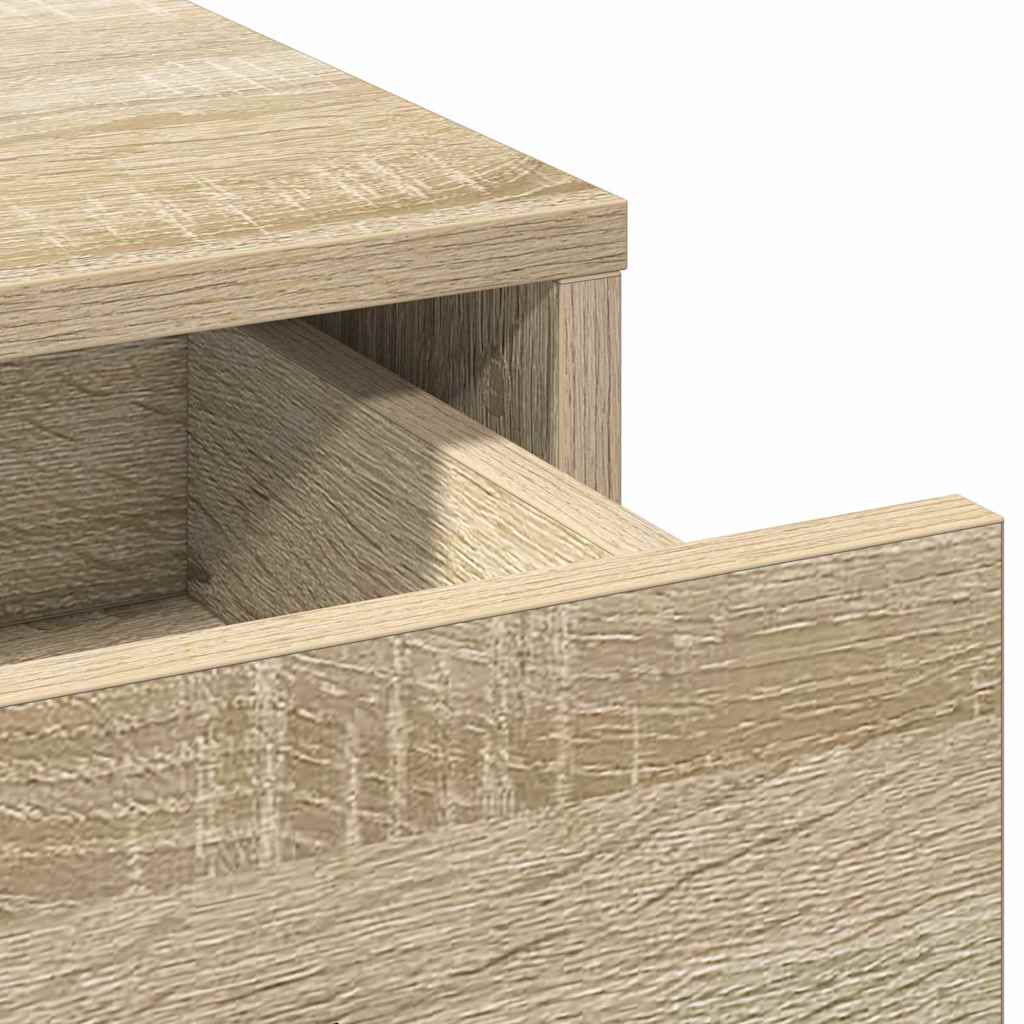 Makeupbord sæt med LED 3 stk. Sonoma eg Konstrueret træ