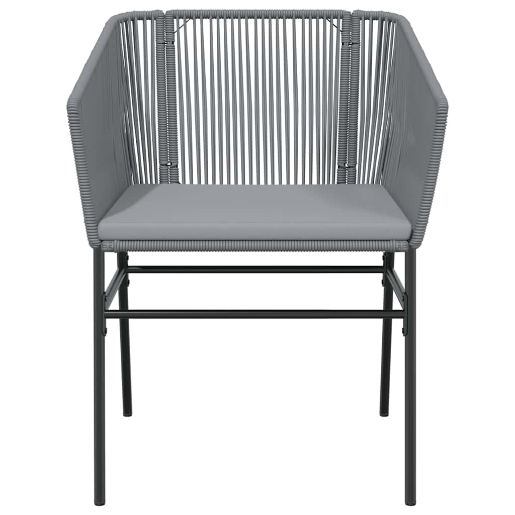 5 dele spisebordssæt til haven med hynder polyrattan glas grå