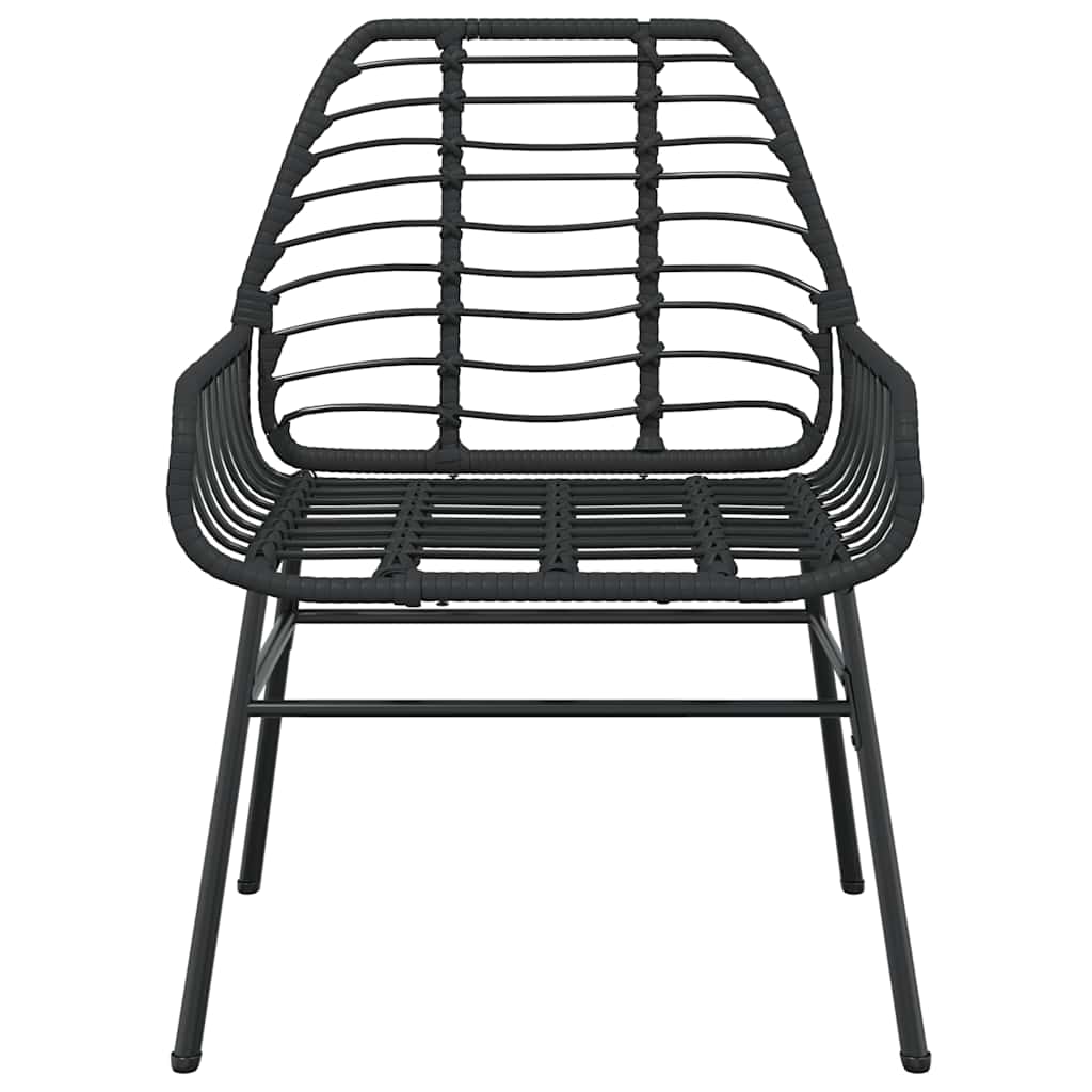 5 dele spisebordssæt til haven polyrattan glas sort