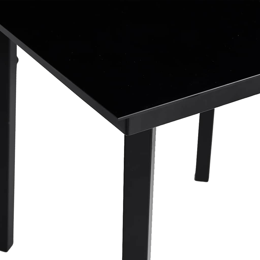 5 dele spisebordssæt til haven polyrattan glas sort