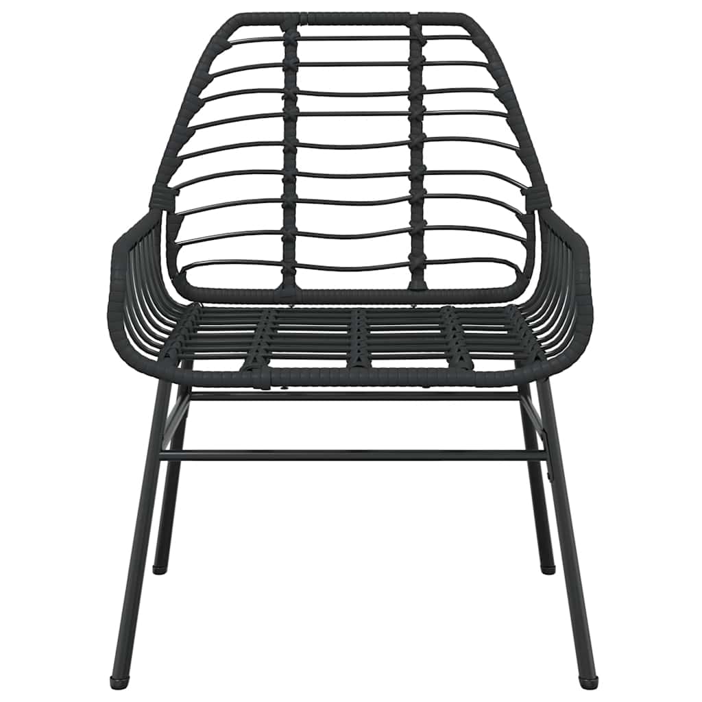7 dele spisebordssæt til haven polyrattan glas sort