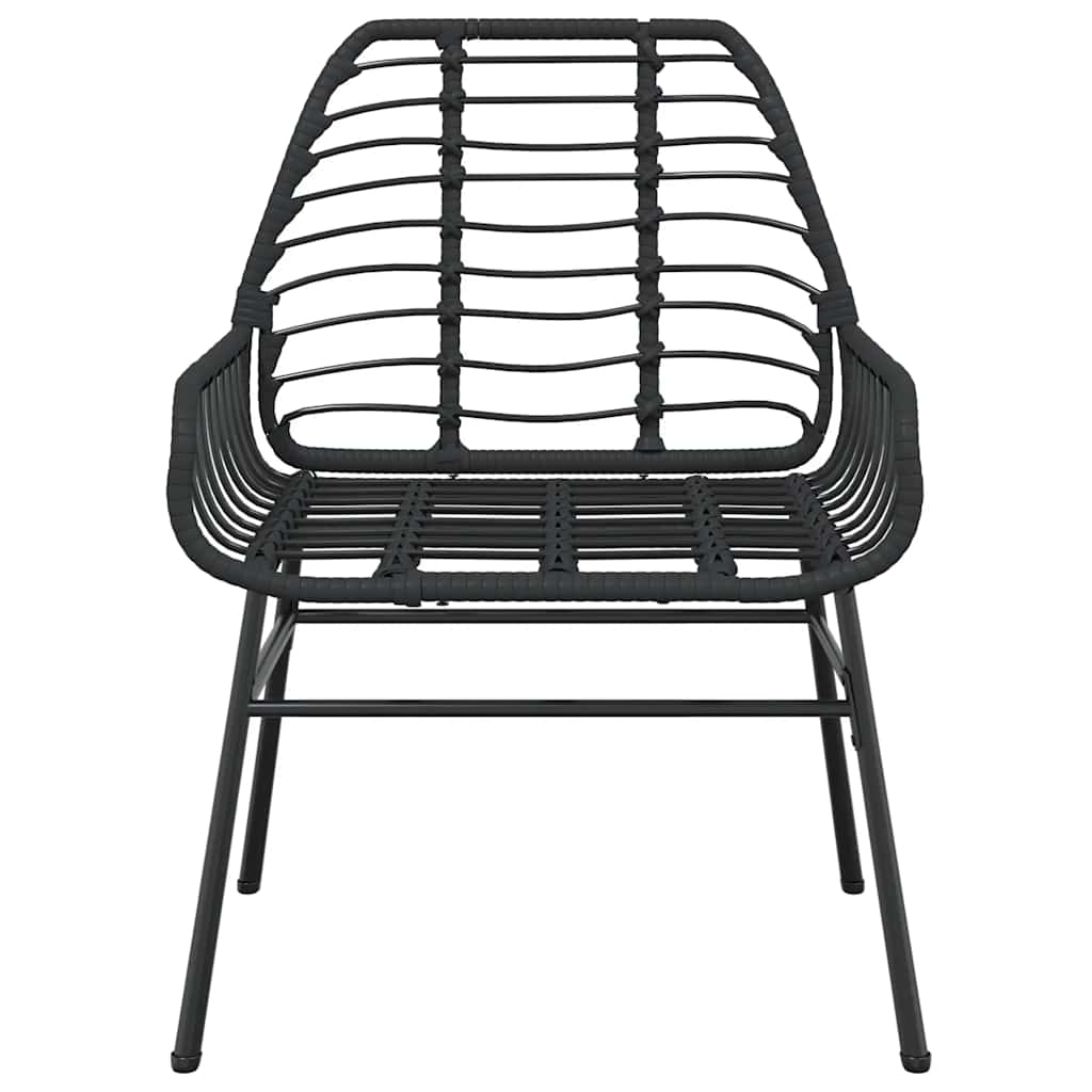 9 dele spisebordssæt til haven polyrattan glas sort