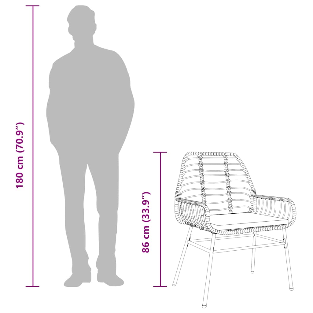 5 dele spisebordssæt til haven m. hynder polyrattan glas sort