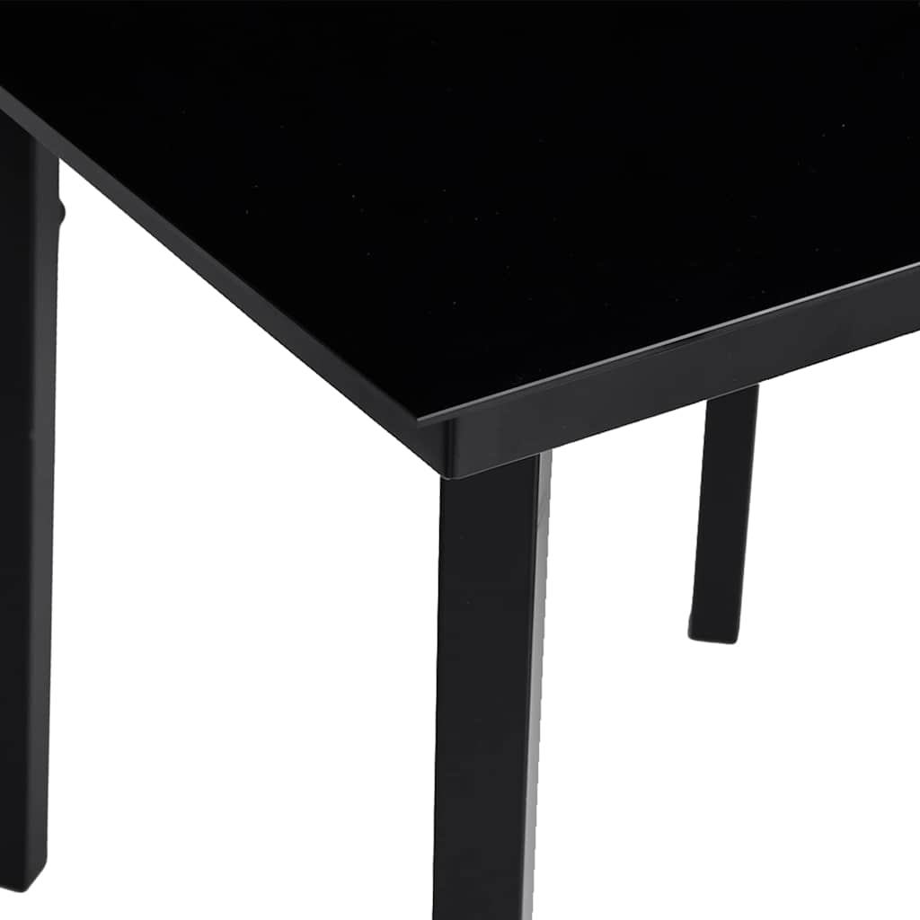 5 dele spisebordssæt til haven m. hynder polyrattan glas sort