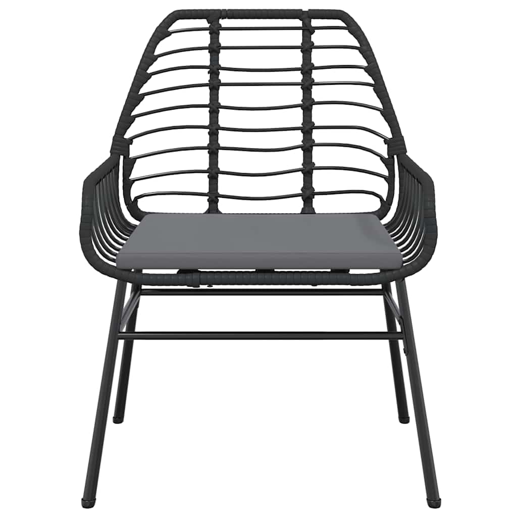 7 dele spisebordssæt til haven m. hynder polyrattan glas sort
