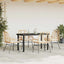 5 dele spisebordssæt til haven m. hynder polyrattan glas brun