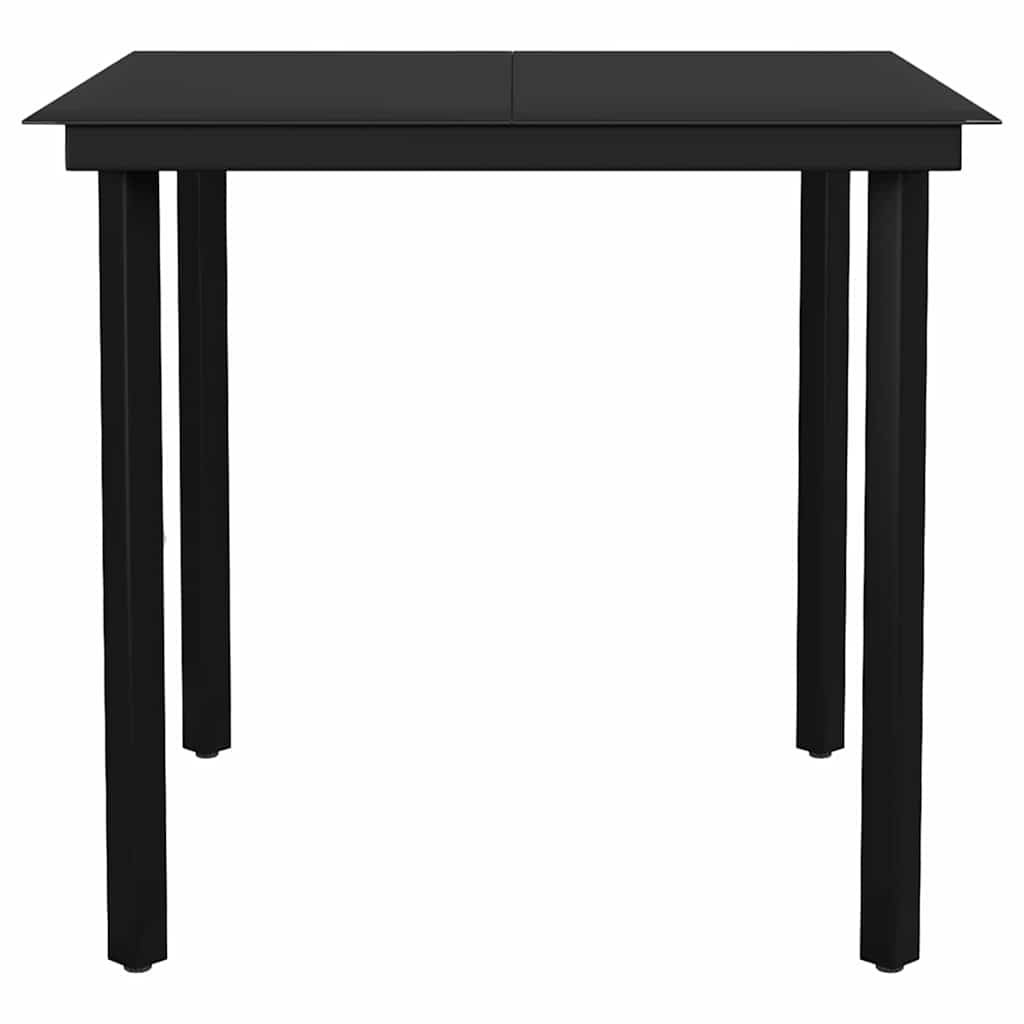 3 dele spisebordssæt til haven m. hynder polyrattan glas sort