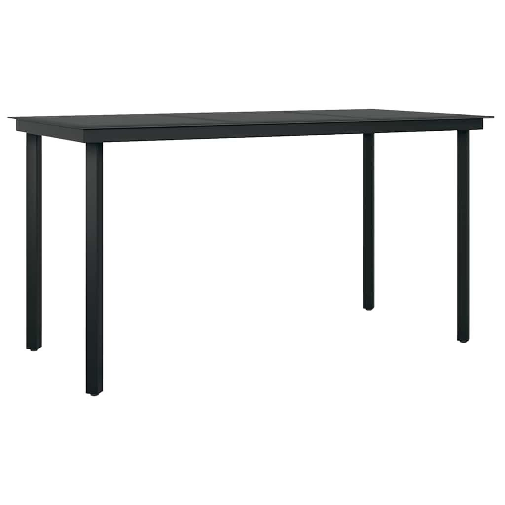 5 dele spisebordssæt til haven m. hynder polyrattan glas sort