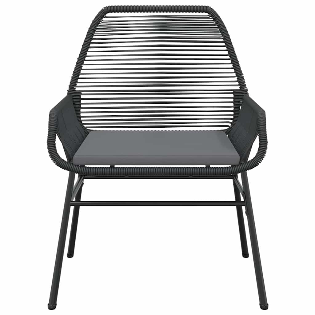 5 dele spisebordssæt til haven m. hynder polyrattan glas sort