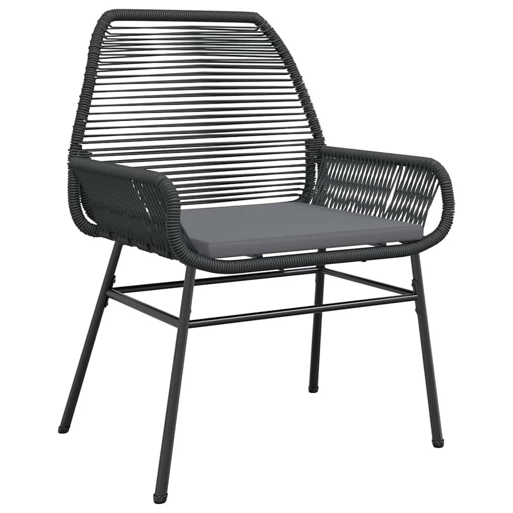 7 dele spisebordssæt til haven m. hynder polyrattan glas sort