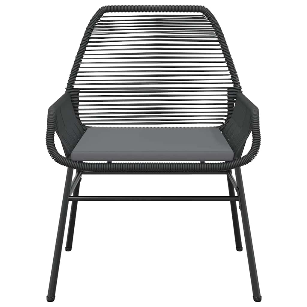 7 dele spisebordssæt til haven m. hynder polyrattan glas sort