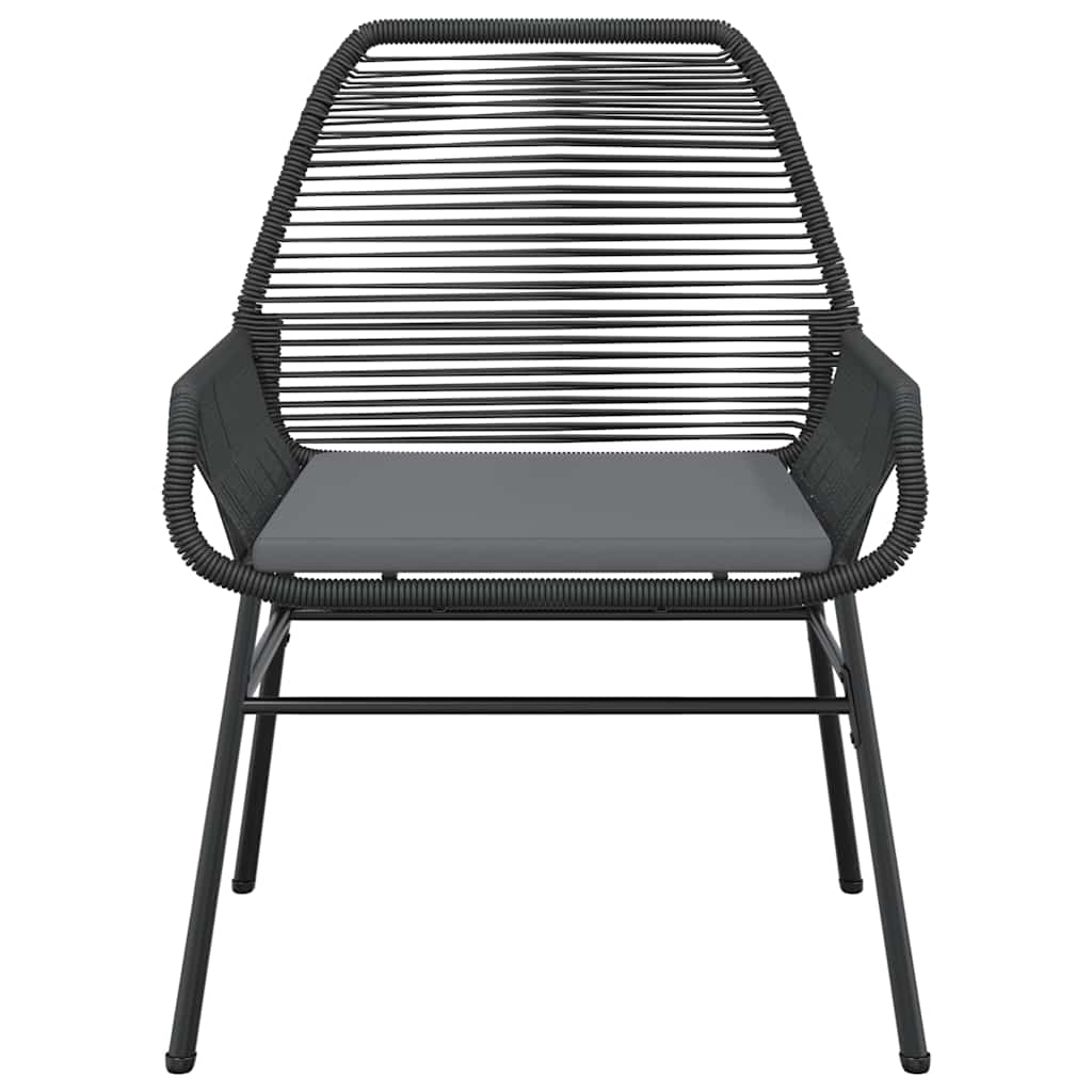 9 dele spisebordssæt til haven m. hynder polyrattan glas sort