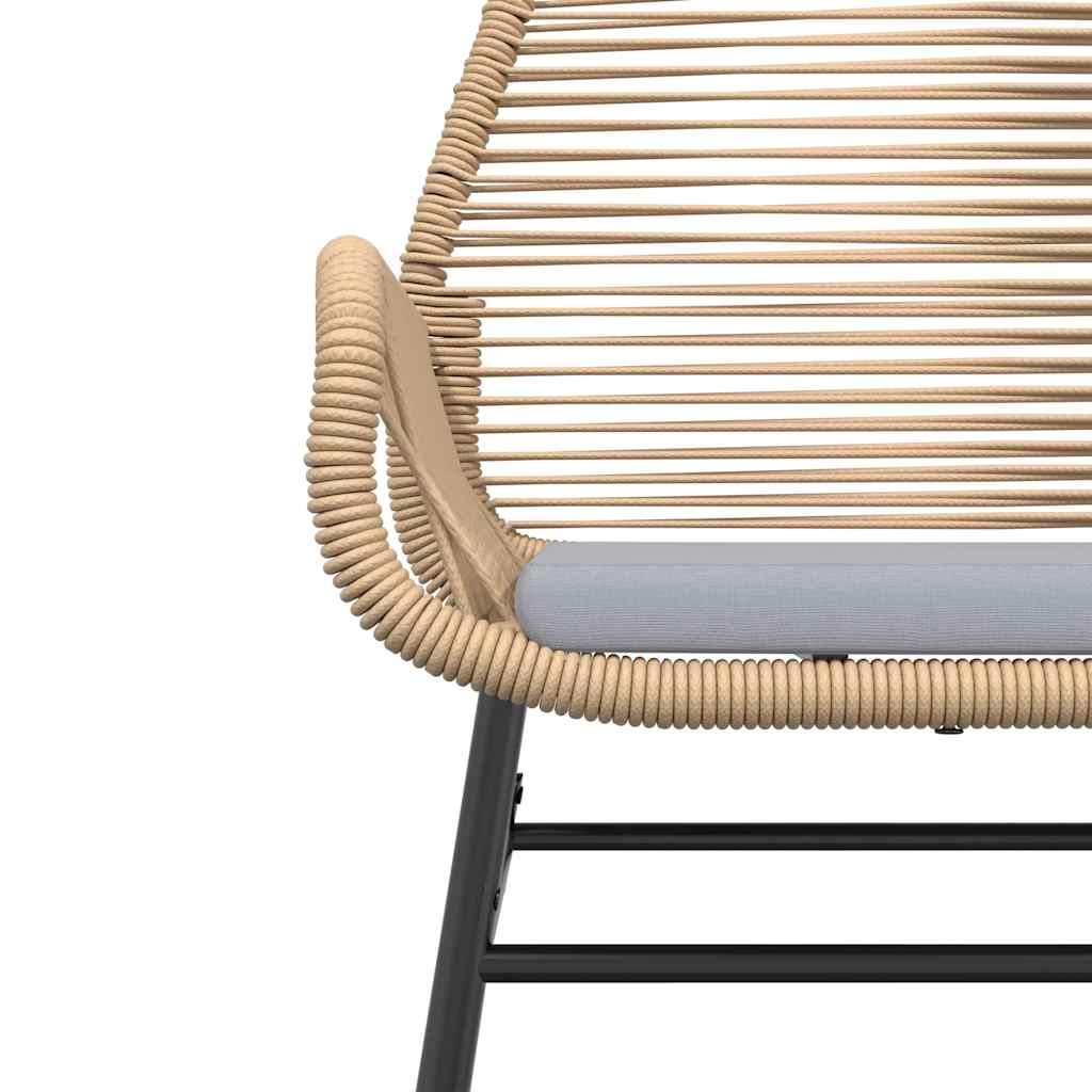 9 dele spisebordssæt til haven m. hynder polyrattan glas brun