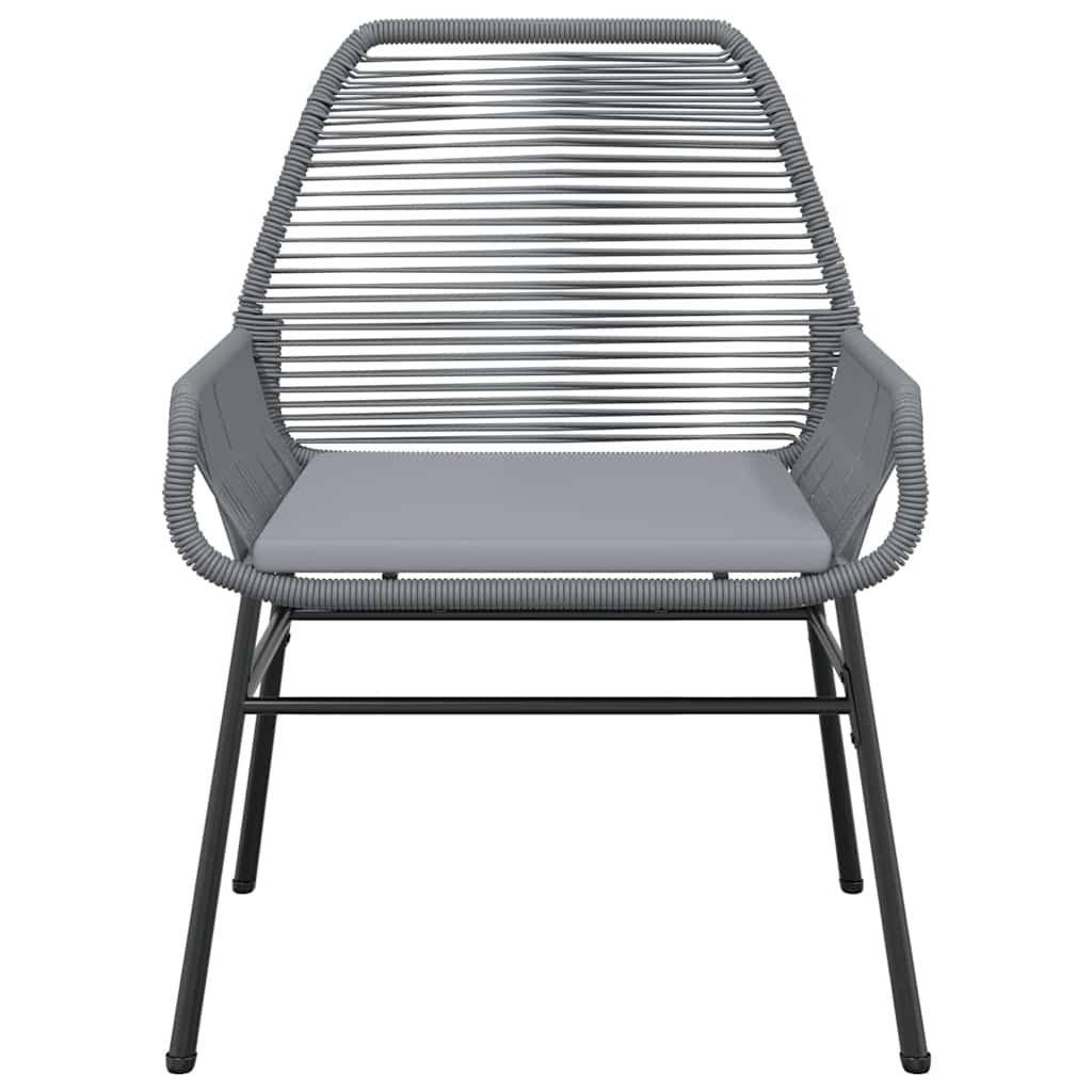 spisebordssæt til haven 3dele med hynder polyrattan glas grå