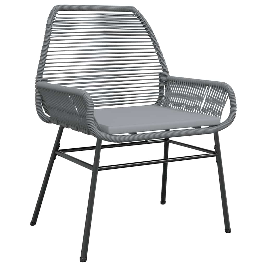 7 dele spisebordssæt til haven med hynder polyrattan glas grå