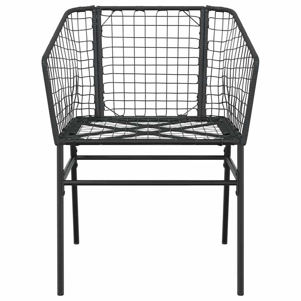 5 dele spisebordssæt til haven polyrattan glas sort