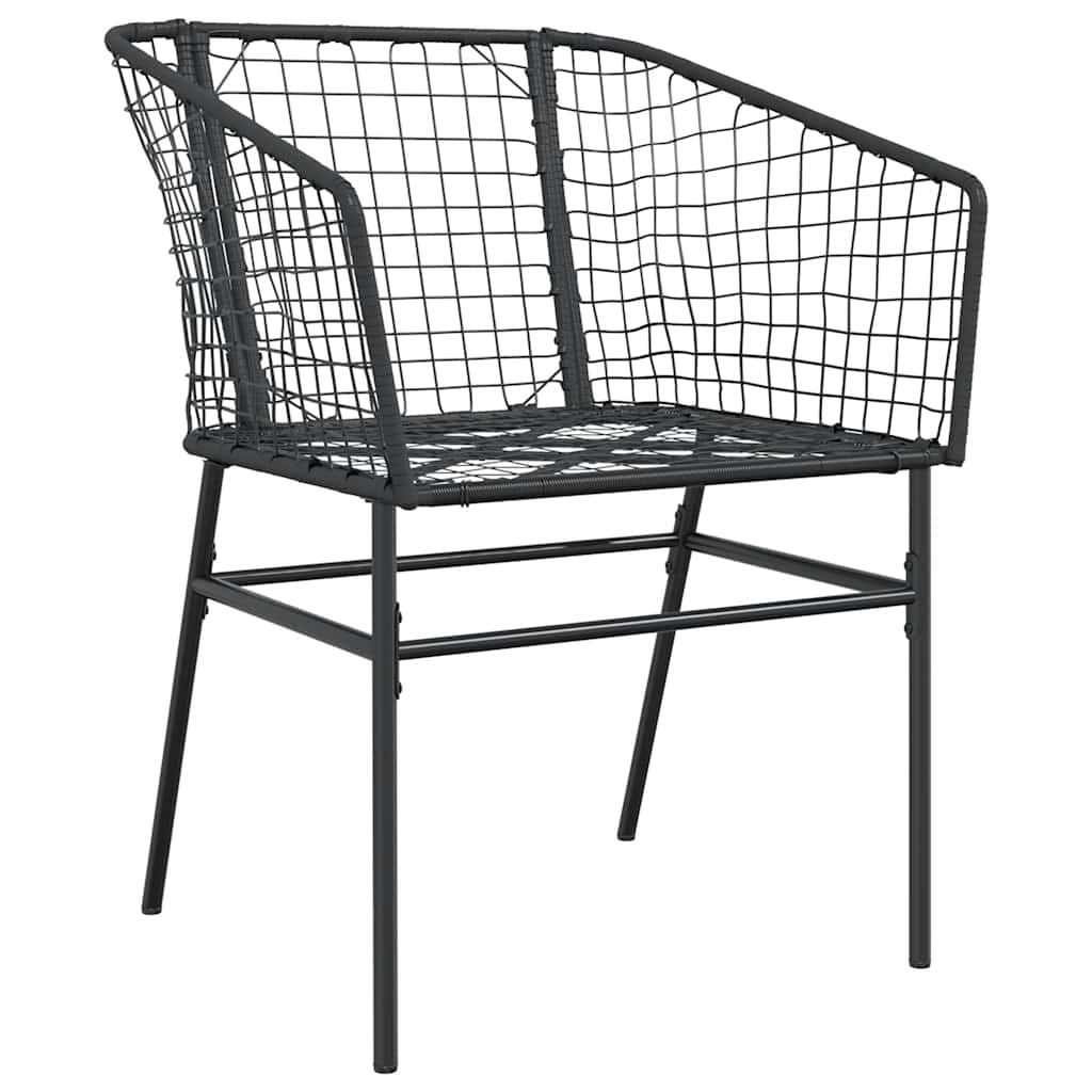 5 dele spisebordssæt til haven polyrattan glas sort