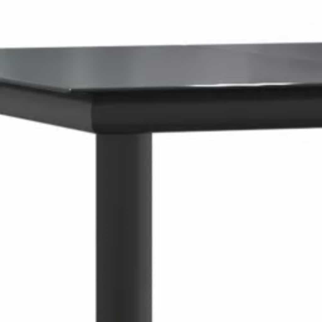 5 dele spisebordssæt til haven polyrattan glas sort
