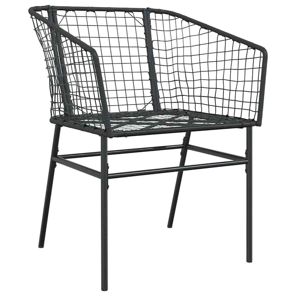 7 dele spisebordssæt til haven polyrattan glas sort