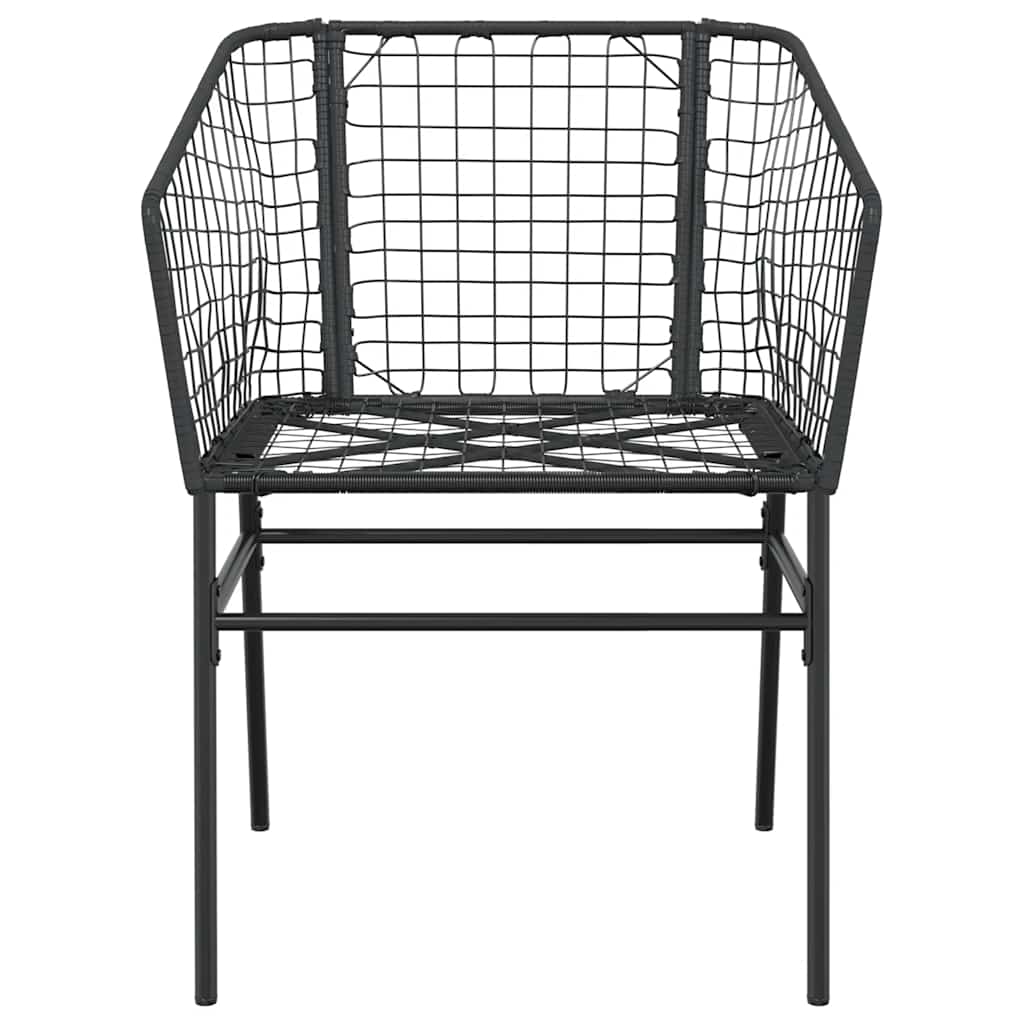 7 dele spisebordssæt til haven polyrattan glas sort