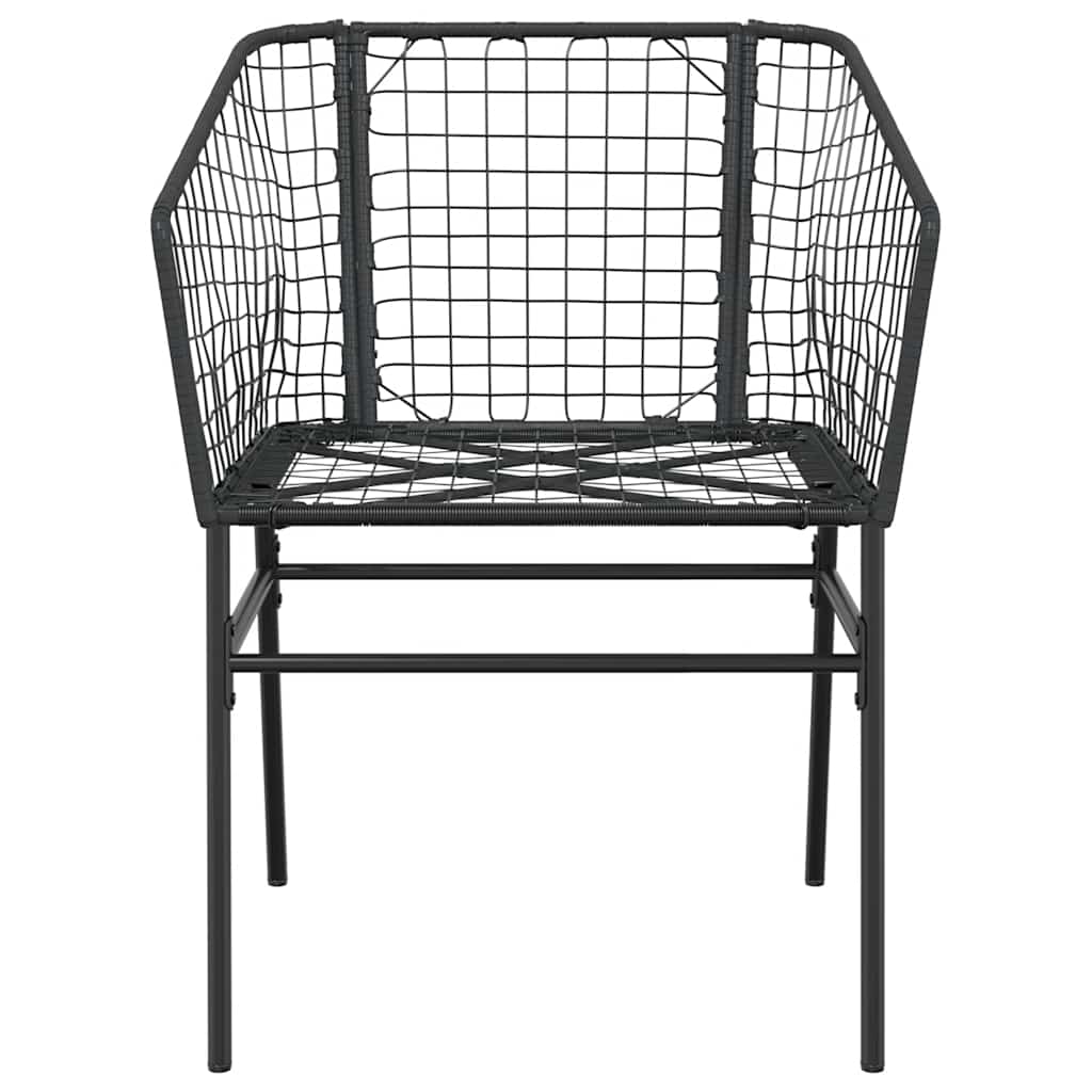 9 dele spisebordssæt til haven polyrattan glas sort
