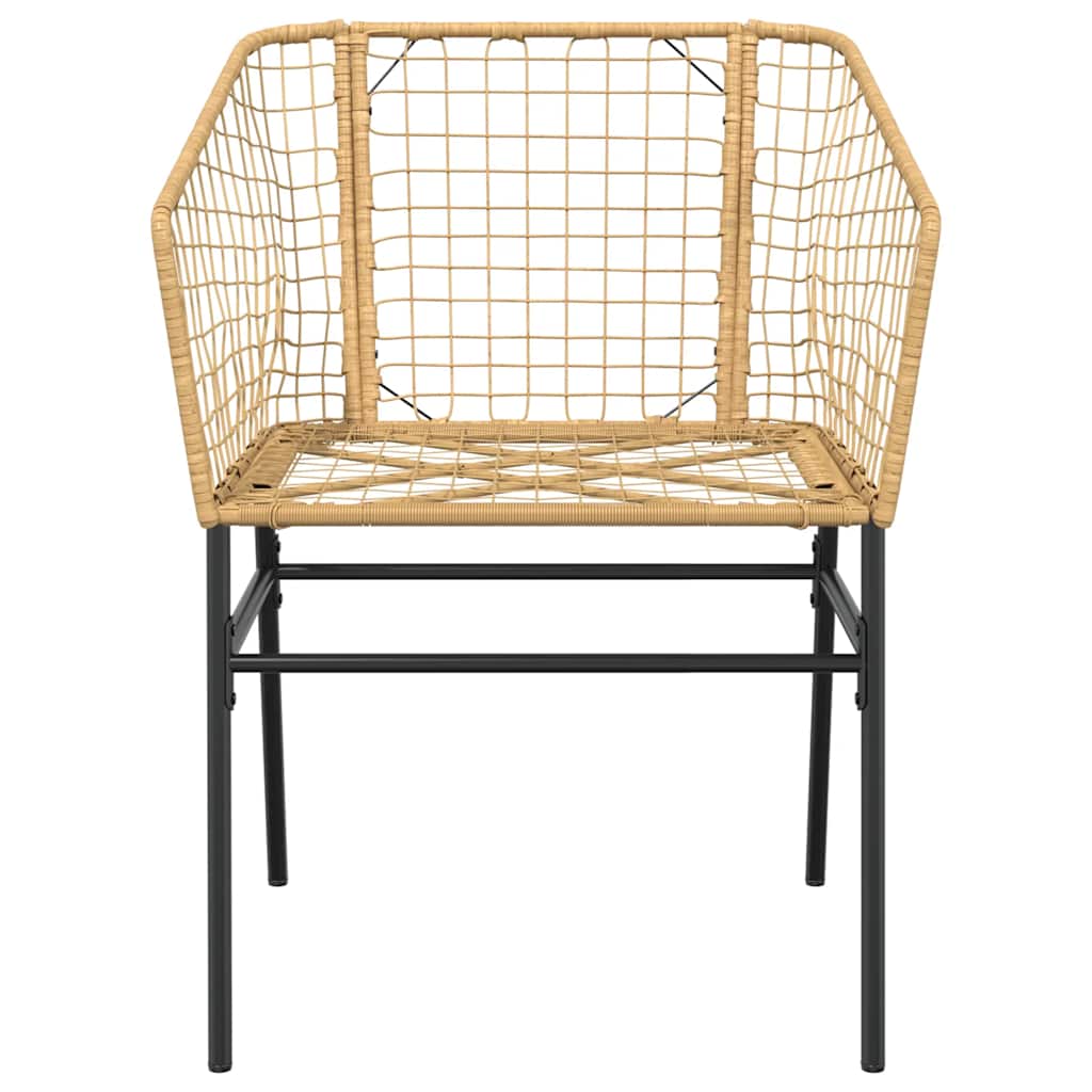 9 dele spisebordssæt til haven polyrattan glas brun