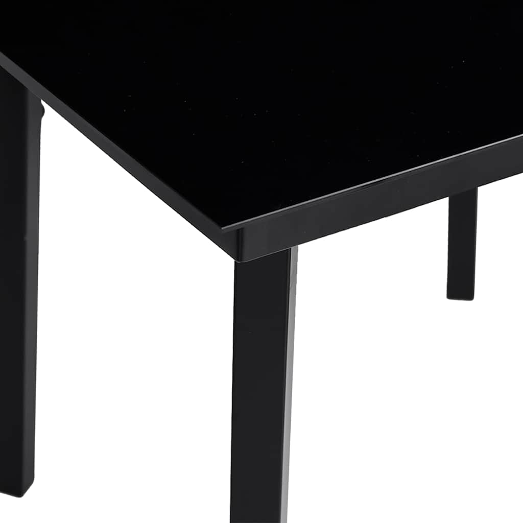 5 dele spisebordssæt til haven m. hynder polyrattan glas sort