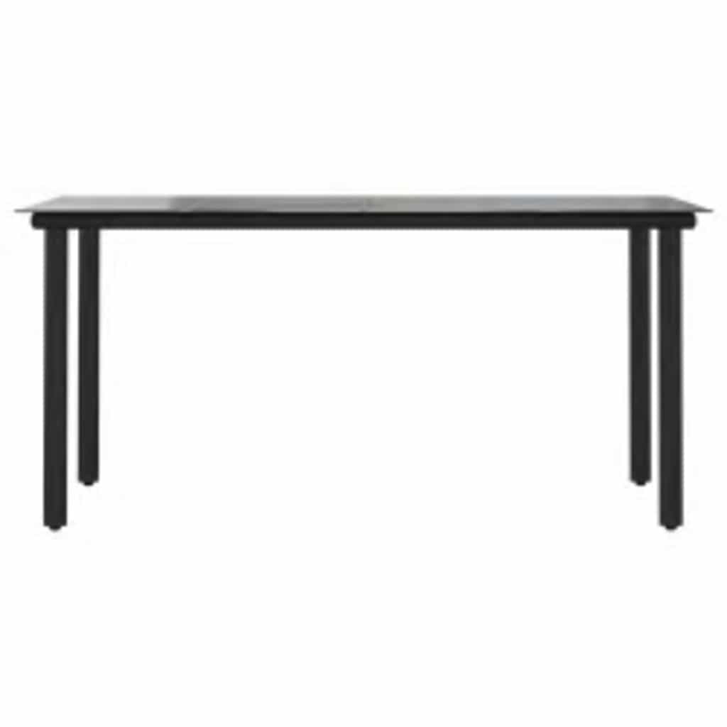 5 dele spisebordssæt til haven m. hynder polyrattan glas sort