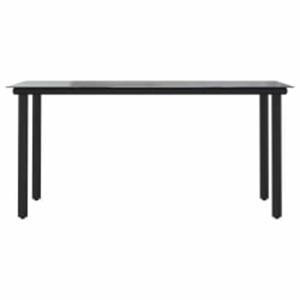 7 dele spisebordssæt til haven m. hynder polyrattan glas sort