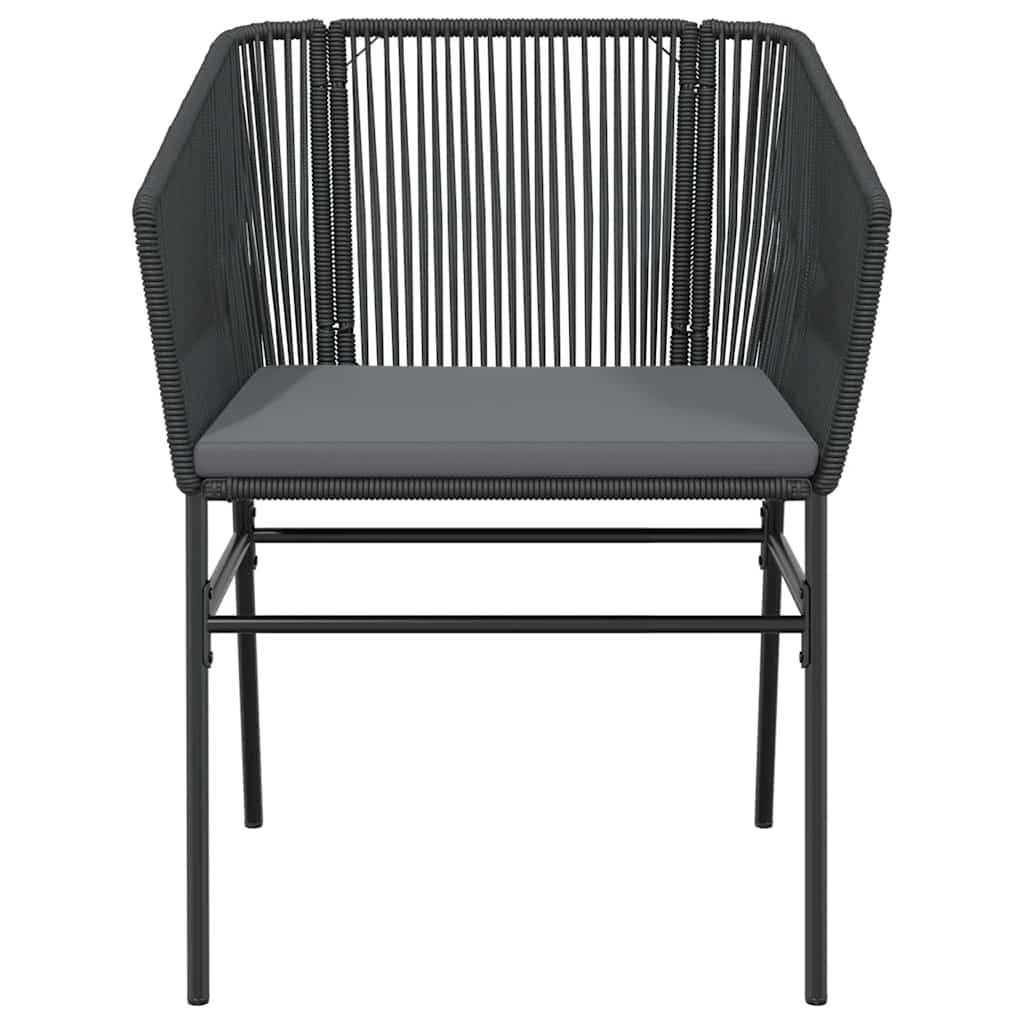 7 dele spisebordssæt til haven m. hynder polyrattan glas sort