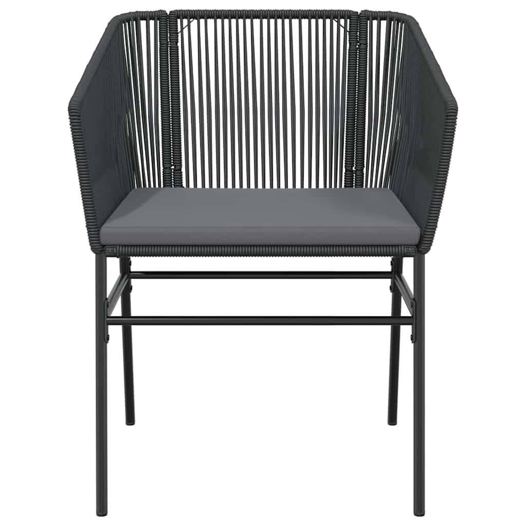 7 dele spisebordssæt til haven m. hynder polyrattan glas sort