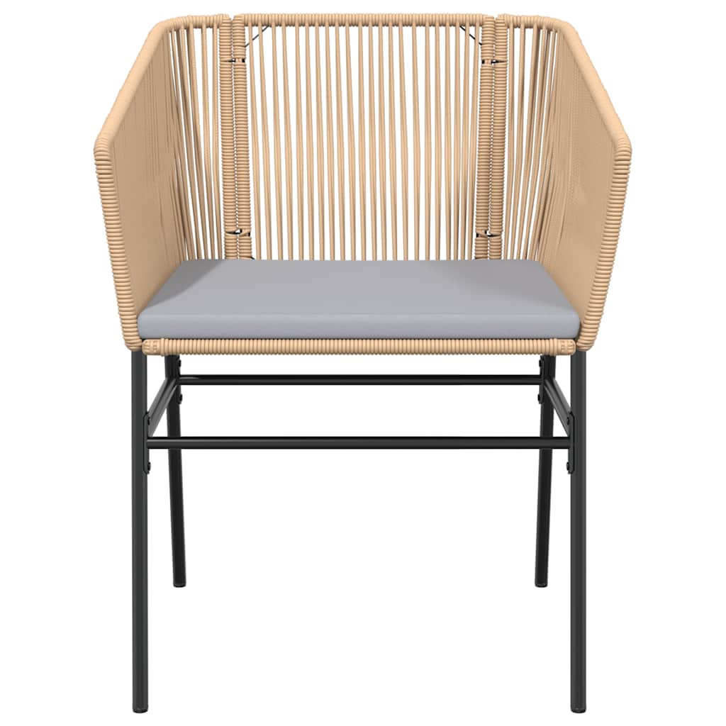 3 dele spisebordssæt til haven m. hynder polyrattan glas brun