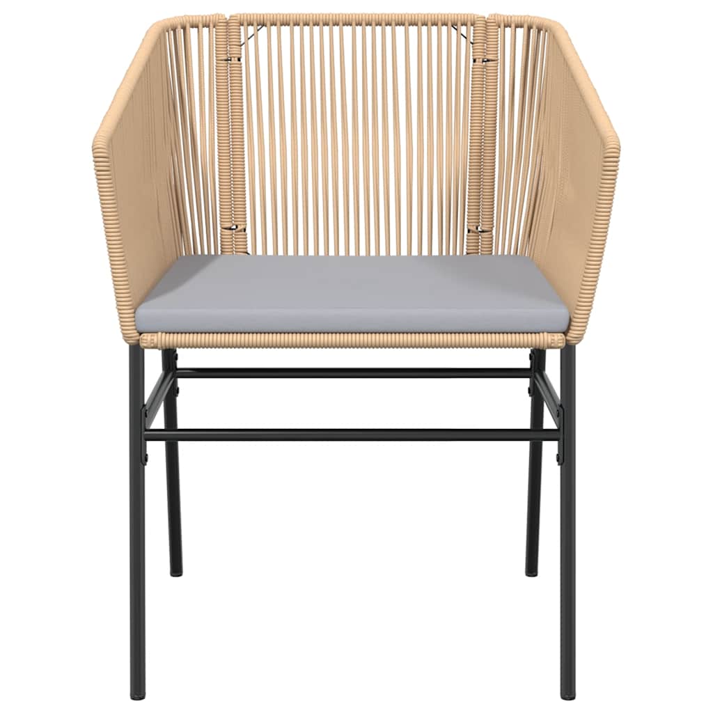 7 dele spisebordssæt til haven m. hynder polyrattan glas brun