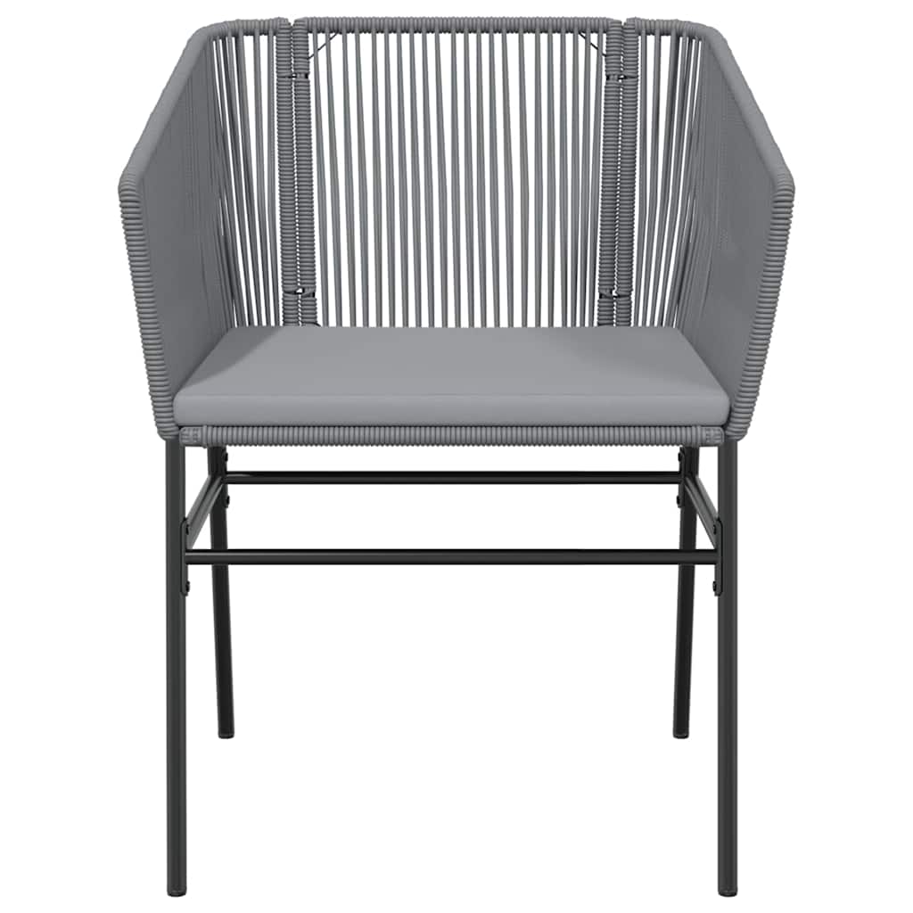 5 dele spisebordssæt til haven med hynder polyrattan glas grå
